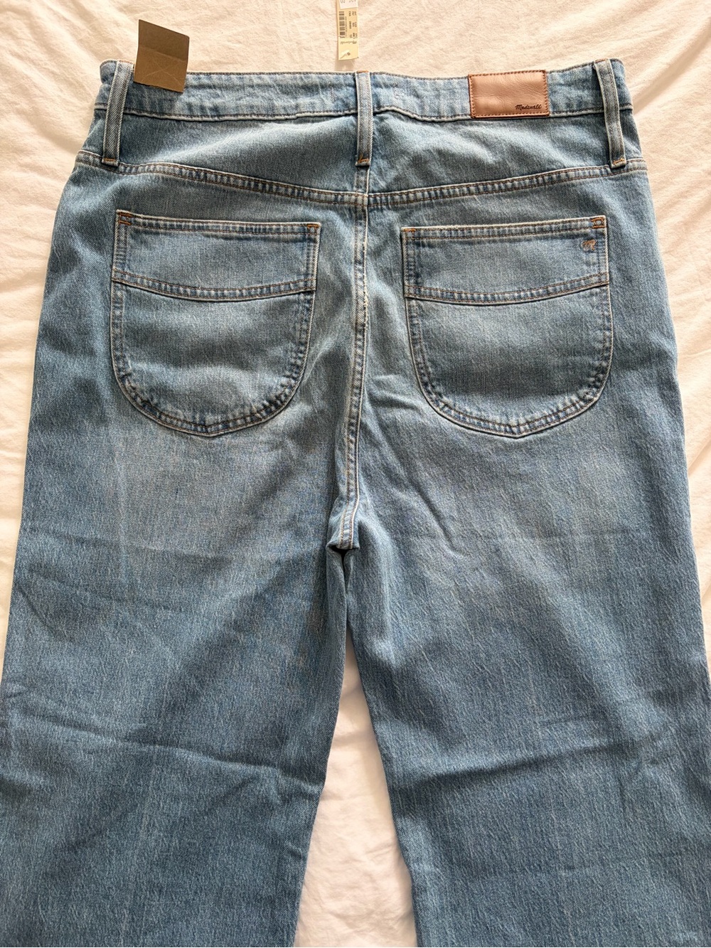 Madewell Light Blue Cotton 11” High Rise Wide-Leg Flare Jeans 33 Tall NWT - Picture 8 of 10